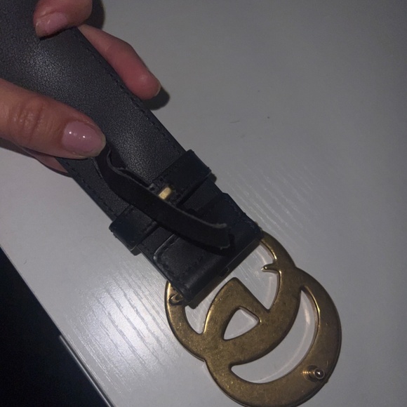 GG MARMONT genuine LEATHER BELT WITH SHINY BUCKLE - Picture 5 of 9